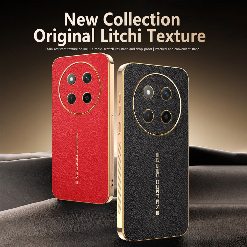 Phone Case For Honor X60 Pro 5G  /  X9c 5G  /  Magic7 Lite 5G Anti Scratch Litchi Texture TPU Leather PU Phone Back Cover