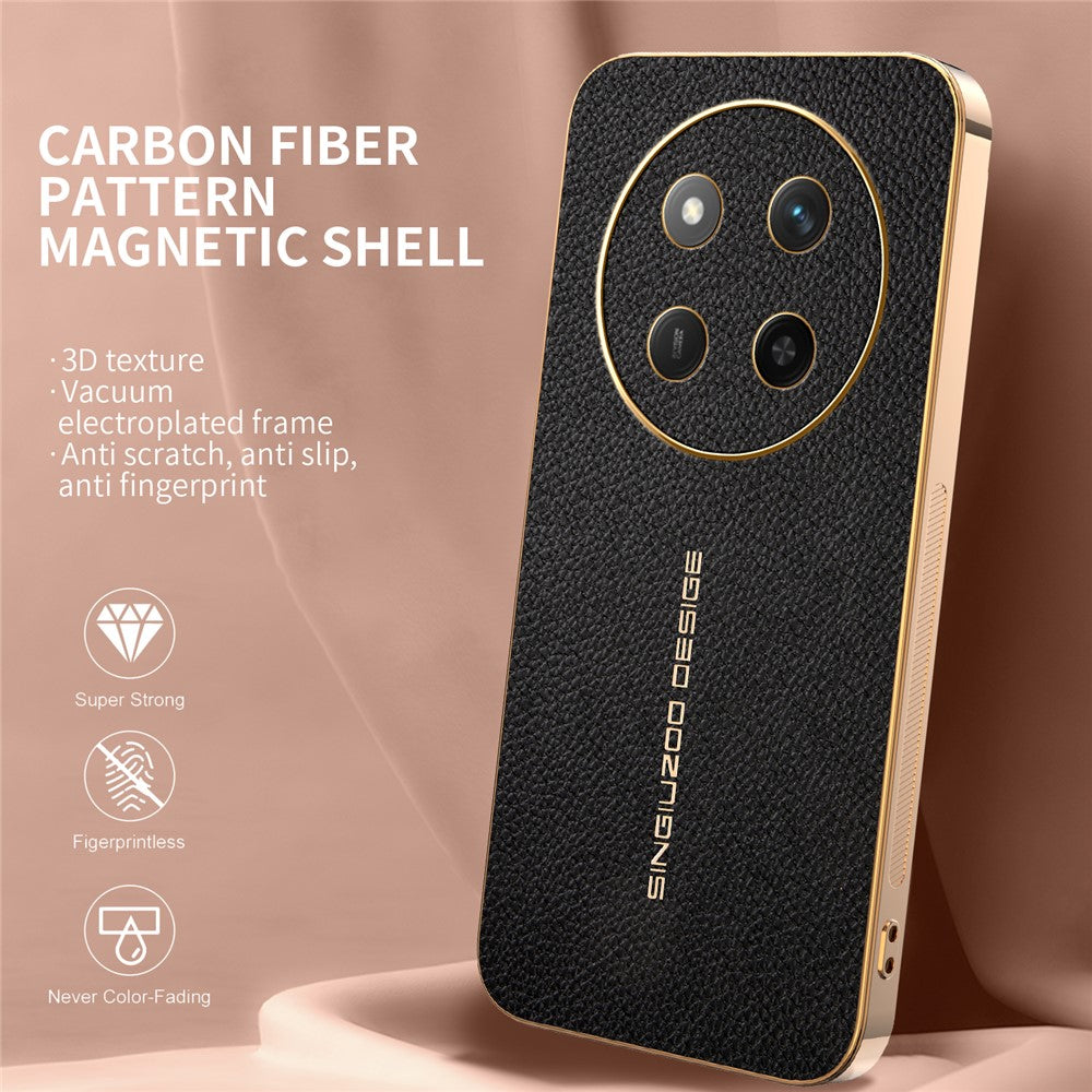 Phone Case For Honor X60 Pro 5G  /  X9c 5G  /  Magic7 Lite 5G Anti Scratch Litchi Texture TPU Leather PU Phone Back Cover