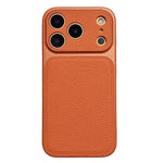 För iPhone 17 Pro Fodral Exakta Utskärningar Texturerat PU-läderbelagt PC + TPU Telefonfodral