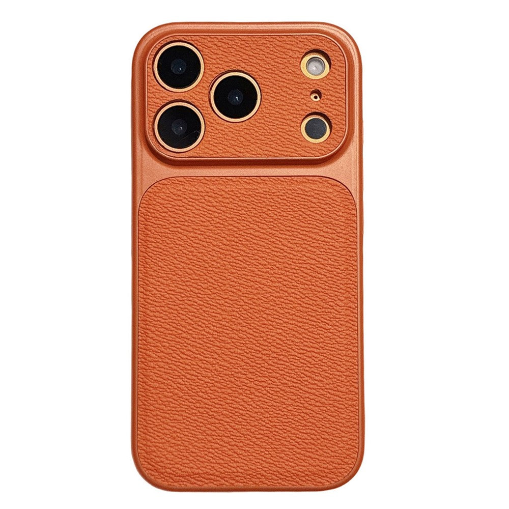 För iPhone 17 Pro Fodral Exakta Utskärningar Texturerat PU-läderbelagt PC + TPU Telefonfodral