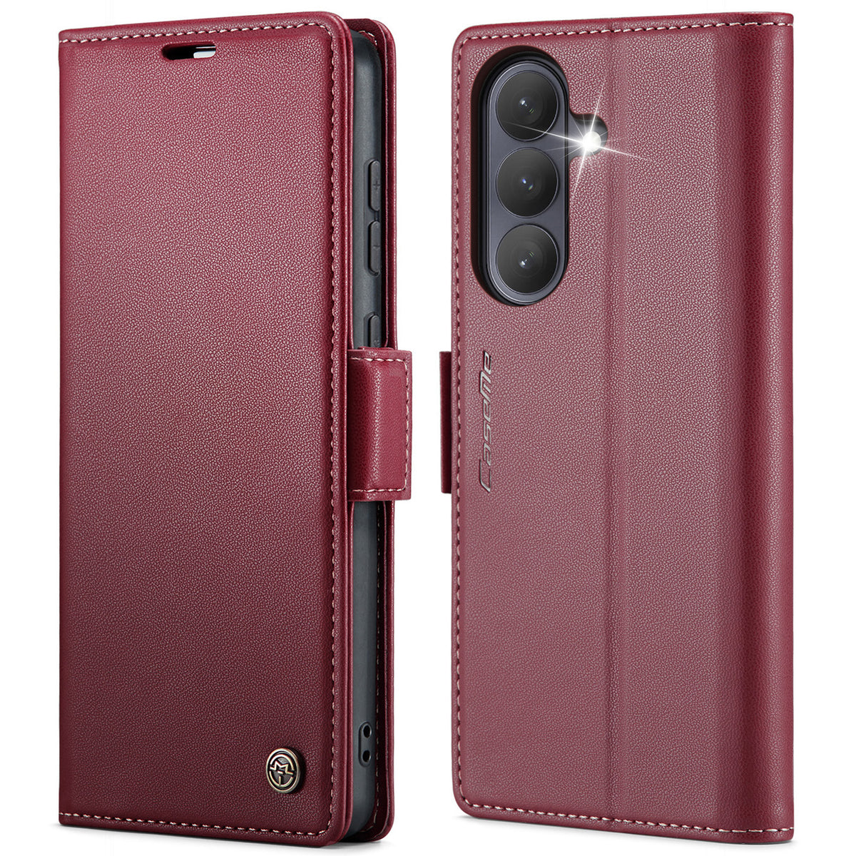 CASEME till Samsung Galaxy S26 fodral 023-serien RFID-blockerande glansigt ställbart telefonfodral