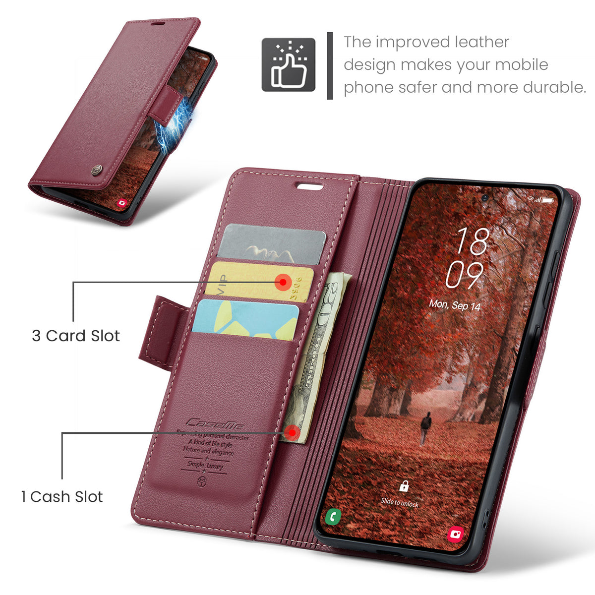 CASEME For Samsung Galaxy S26 Case  023 Series RFID Blocking Glossy Stand Phone Cover