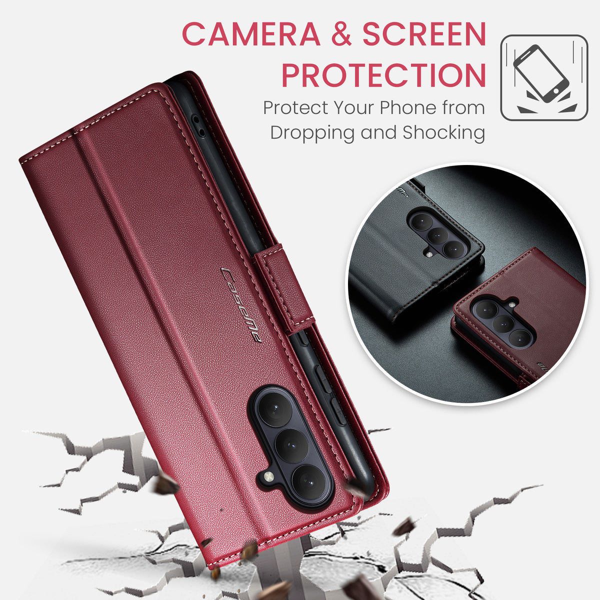 CASEME For Samsung Galaxy S26 Case  023 Series RFID Blocking Glossy Stand Phone Cover
