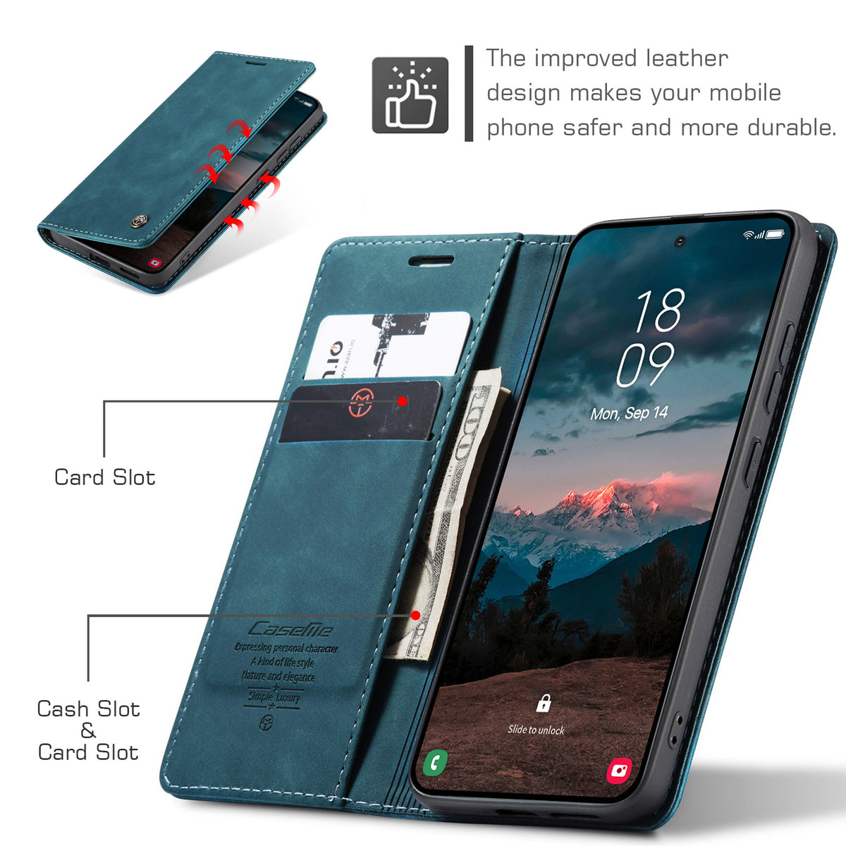 CASEME For Samsung Galaxy S26 Wallet Case 013 Series PU Leather Phone Cover Stand