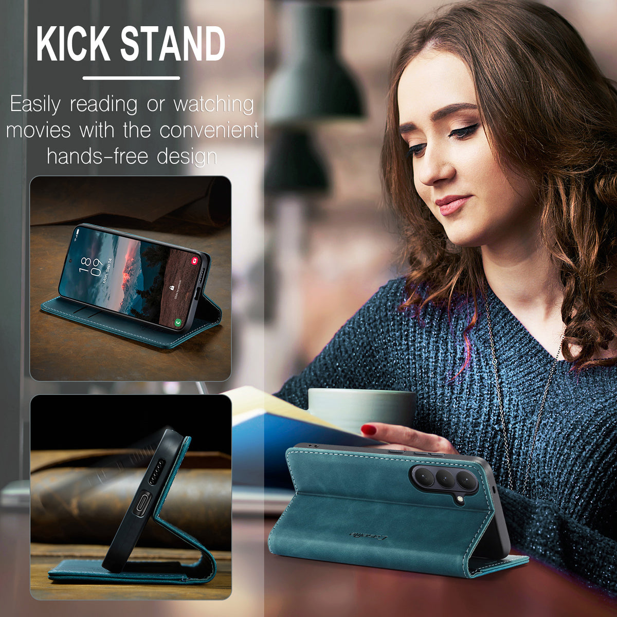 CASEME For Samsung Galaxy S26+ Wallet Case 013 Series PU Leather Phone Cover Stand