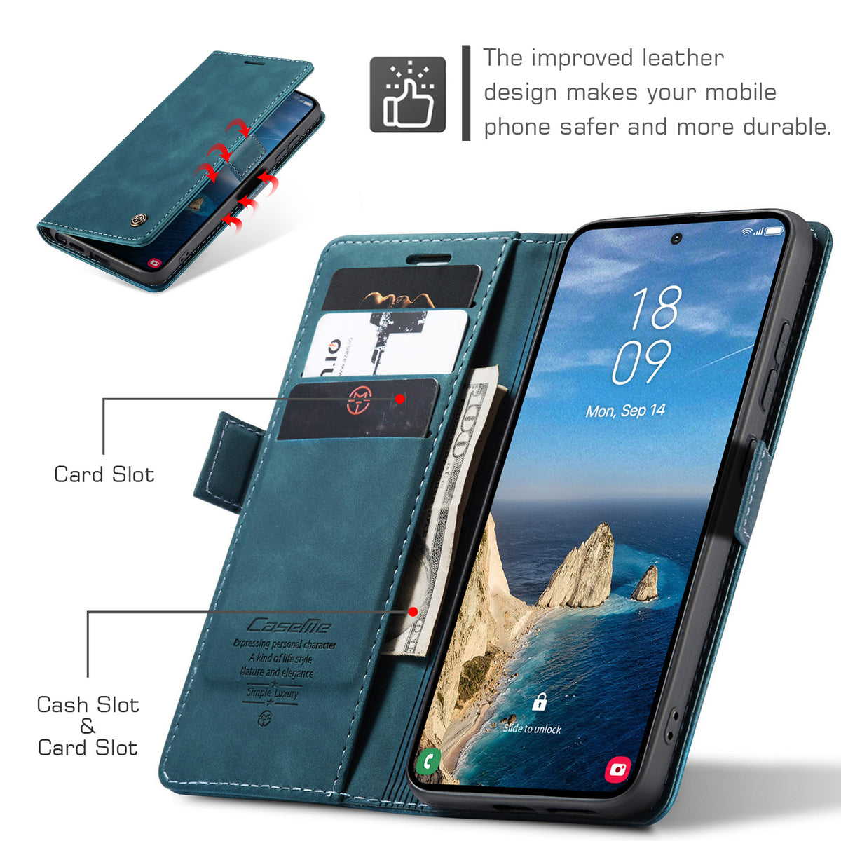 CASEME For Samsung Galaxy S26 Ultra Wallet Case  013 Series PU Leather Phone Cover Stand