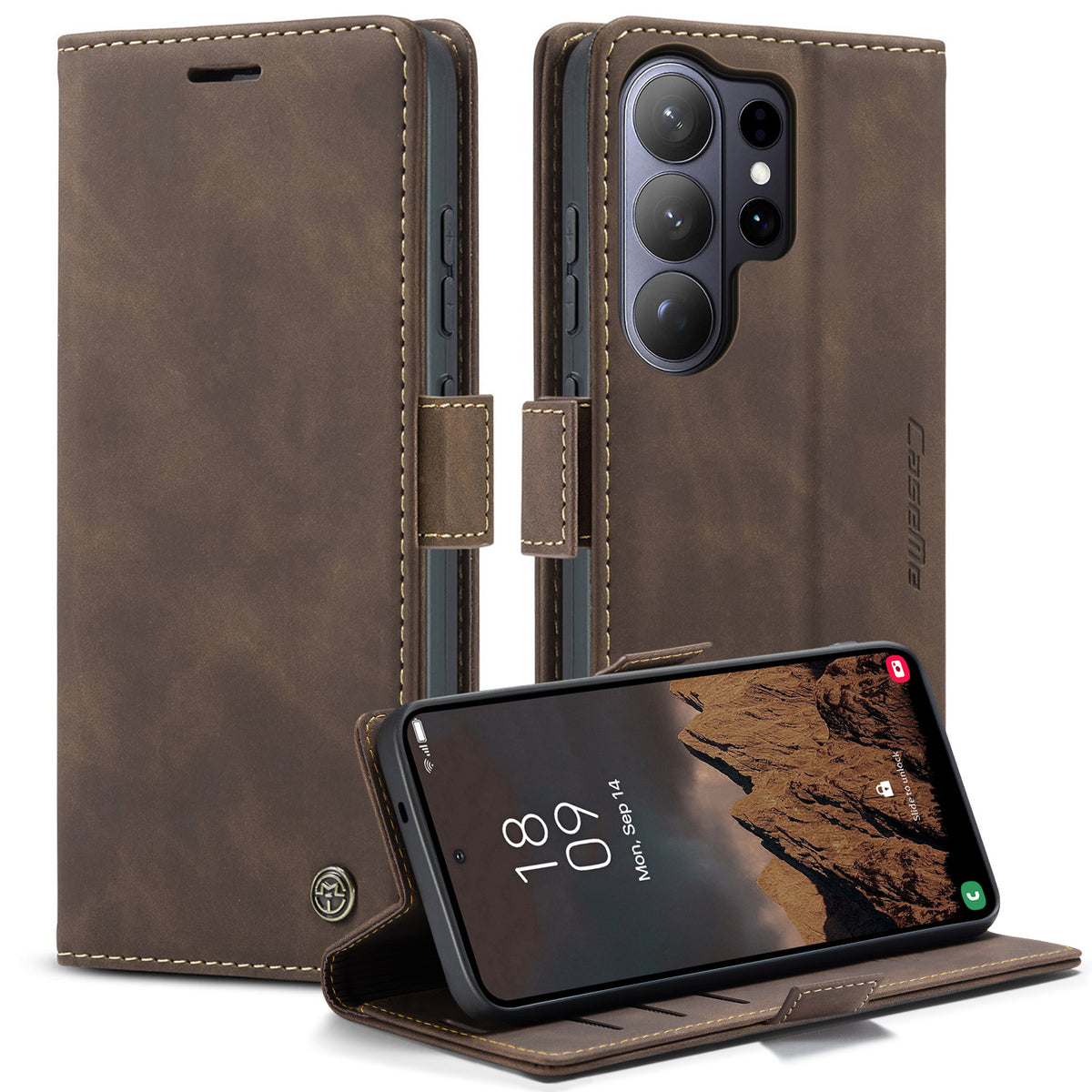 CASEME For Samsung Galaxy S26 Ultra Wallet Case  013 Series PU Leather Phone Cover Stand