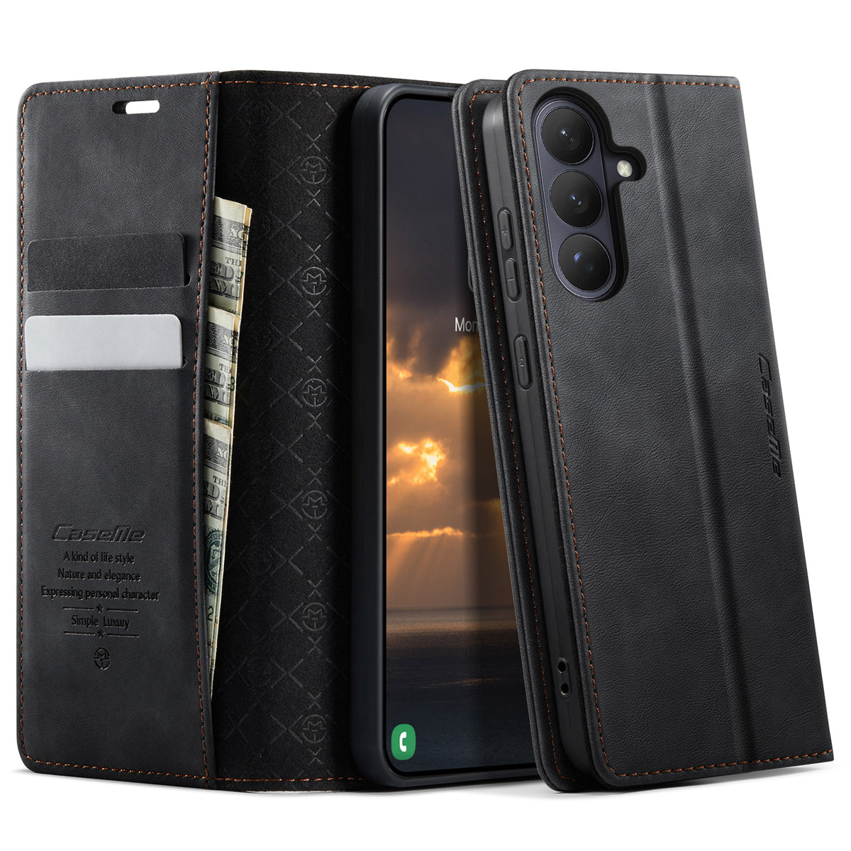 CASEME For Samsung Galaxy S26+ Case  033 Series RFID Blocking Wallet Stand Calf Texture Leather Phone Cover
