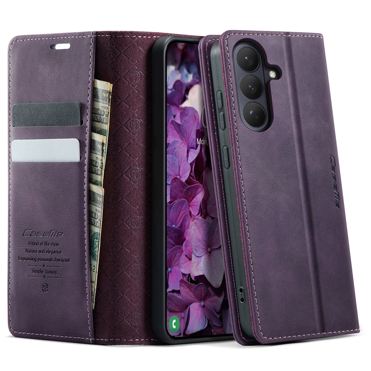 CASEME For Samsung Galaxy S26 Case  033 Series RFID Blocking Wallet Stand Calf Texture Leather Phone Cover