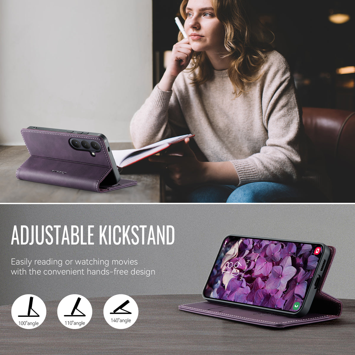CASEME For Samsung Galaxy S26 Case  033 Series RFID Blocking Wallet Stand Calf Texture Leather Phone Cover