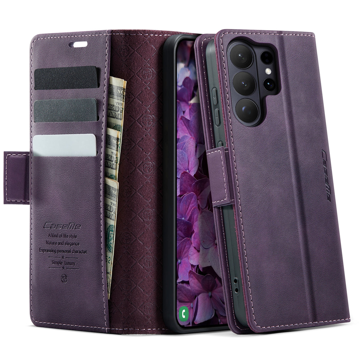 CASEME For Samsung Galaxy S26 Ultra Case 033 Series RFID Blocking Wallet Stand Calf Texture Leather Phone Cover