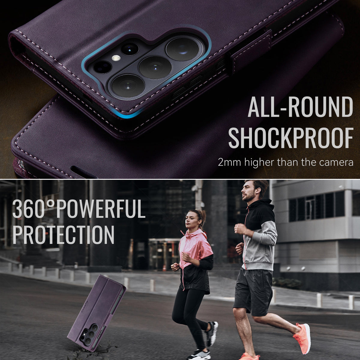 CASEME For Samsung Galaxy S26 Ultra Case 033 Series RFID Blocking Wallet Stand Calf Texture Leather Phone Cover