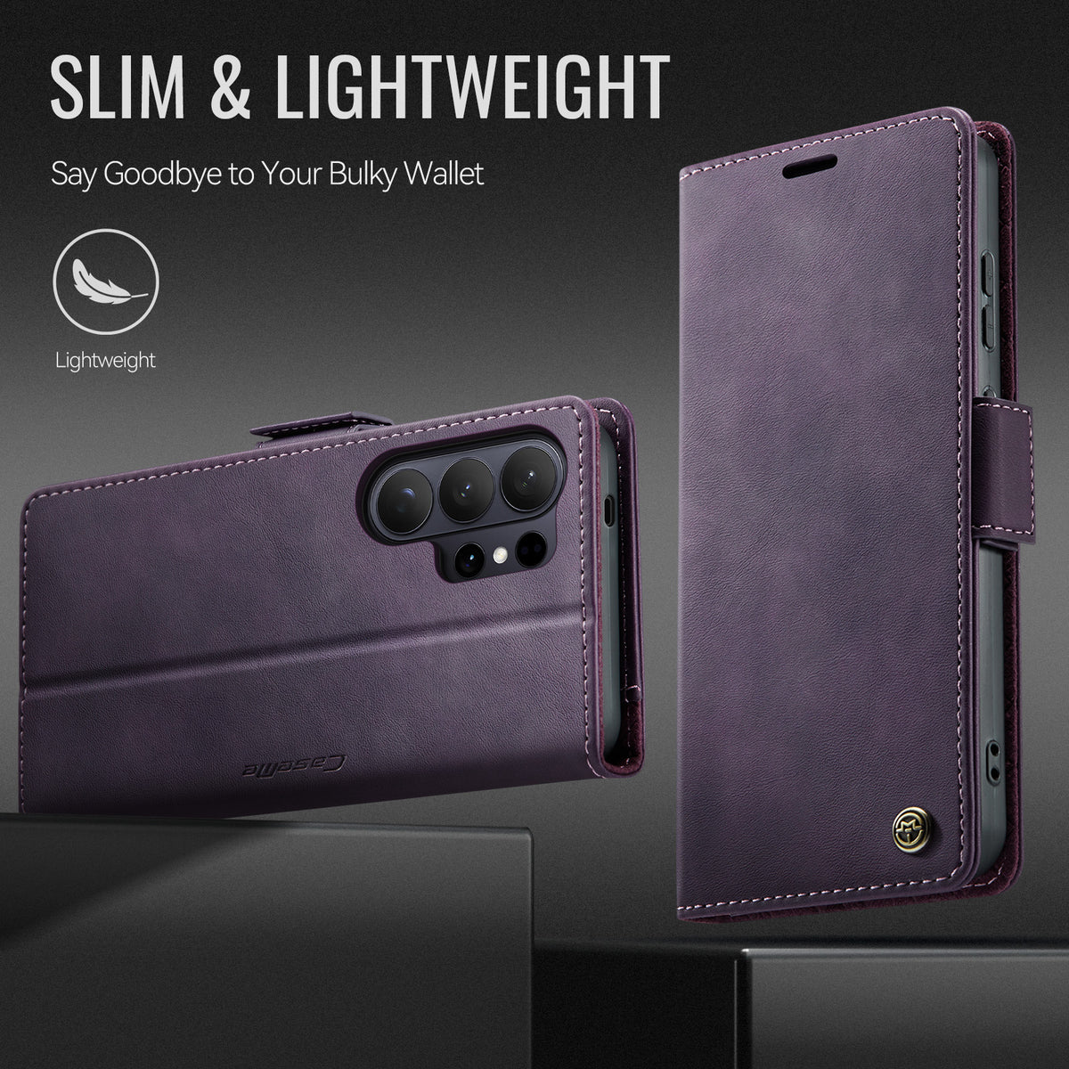 CASEME For Samsung Galaxy S26 Ultra Case 033 Series RFID Blocking Wallet Stand Calf Texture Leather Phone Cover