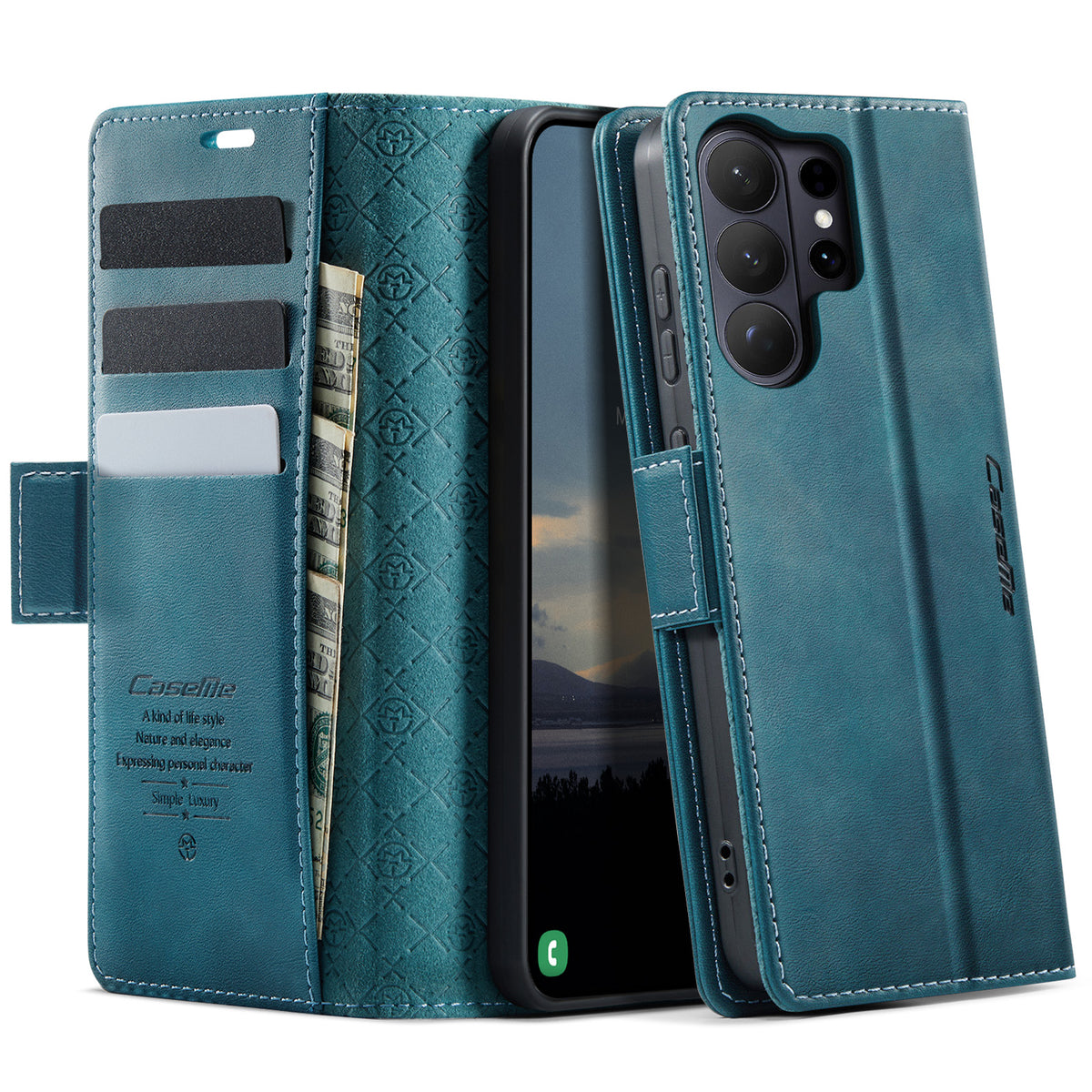 CASEME For Samsung Galaxy S26 Ultra Case 033 Series RFID Blocking Wallet Stand Calf Texture Leather Phone Cover