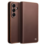 QIALINO For Samsung Galaxy S26+ Wallet Case Stand Genuine Cow Leather Flip Phone Cover