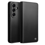 QIALINO For Samsung Galaxy S26+ Wallet Case Stand Genuine Cow Leather Flip Phone Cover