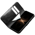QIALINO For Huawei Mate 80 Pro Max Case Genuine Cow Leather Stand Wallet Phone Cover