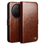 QIALINO For Huawei Mate 80 Case Genuine Cow Leather Stand Wallet Phone Cover