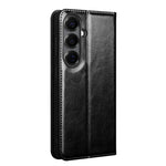 QIALINO-pungeetui til Samsung Galaxy S26 i ægte koskind, mobilcover med kortholder og stativ