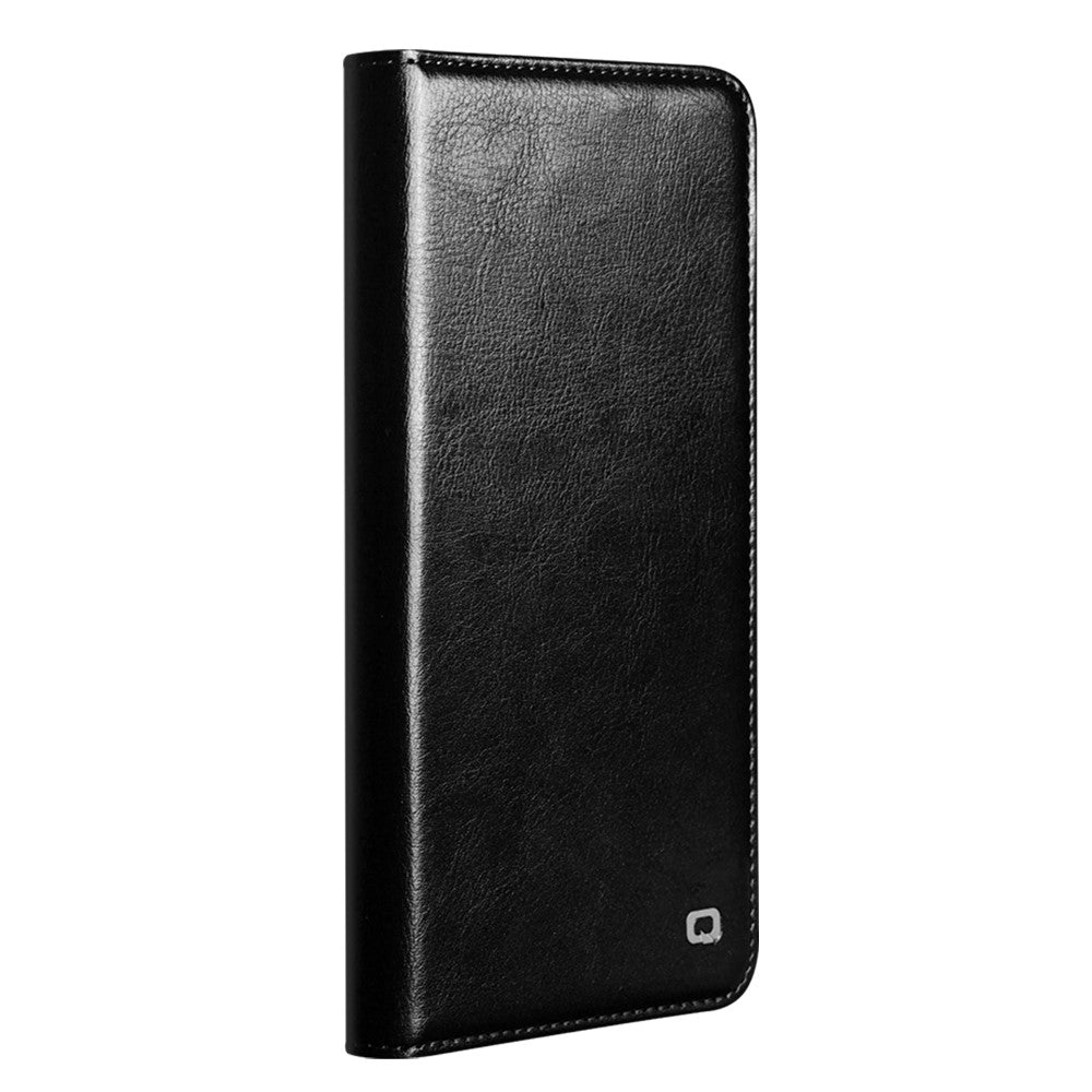 QIALINO-pungeetui til Samsung Galaxy S26 i ægte koskind, mobilcover med kortholder og stativ