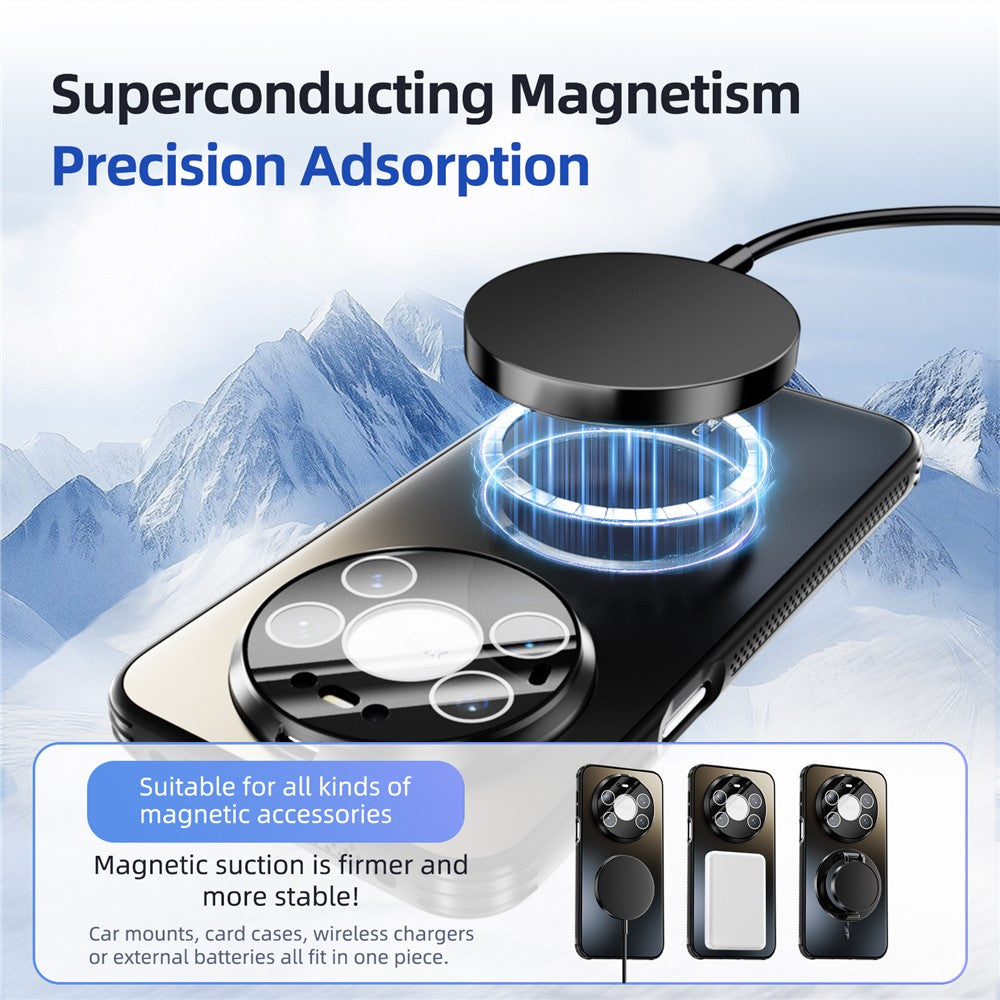 ABEEL For Huawei Mate 80 Pro Max Magnetic Case TPU PC Cooling Matte Phone Back Cover with Lens Film