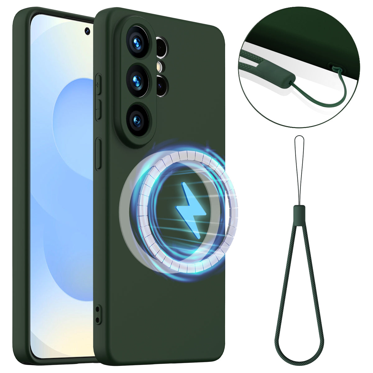 For Samsung Galaxy S26 Ultra Magnetic Case Anti-Drop Liquid Silicone Phone Cover