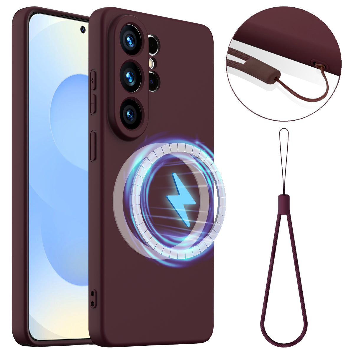 For Samsung Galaxy S26 Ultra Magnetic Case Anti-Drop Liquid Silicone Phone Cover