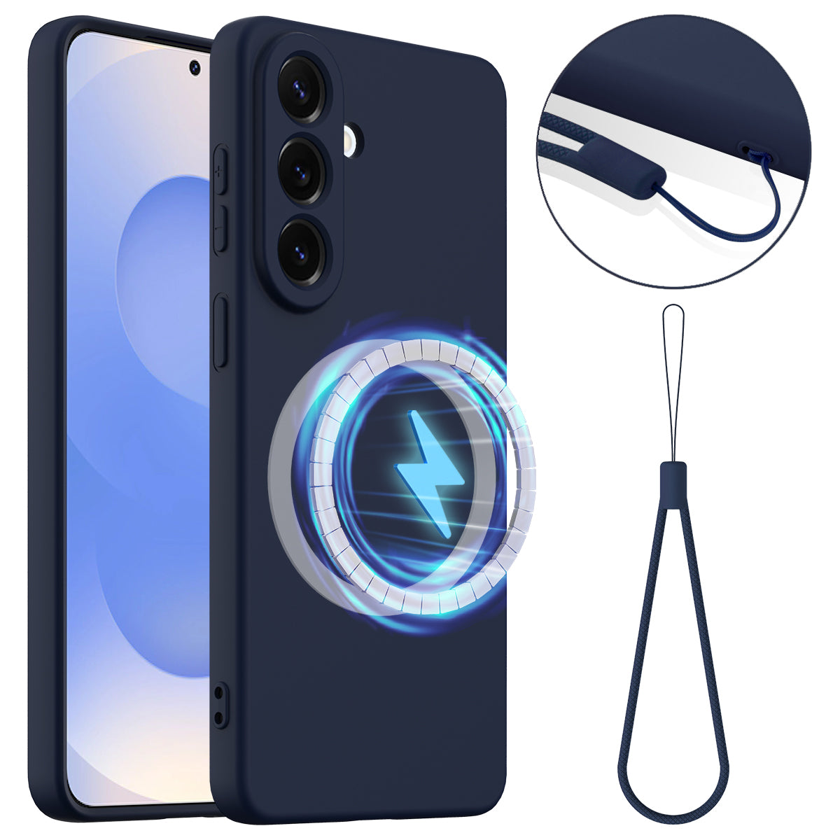 Magnetiskt skal för Samsung Galaxy S26, fallskyddande flytande silikonfodral