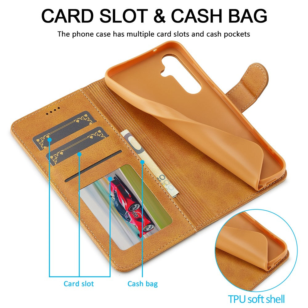 LC.IMEEKE For Samsung Galaxy S26 Case Wallet Calf Texture Leather Phone Cover