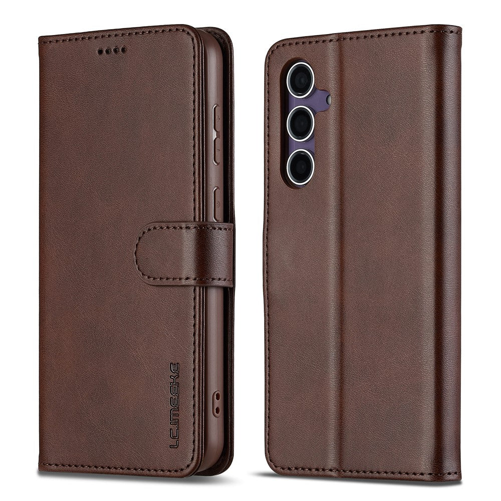 LC.IMEEKE For Samsung Galaxy S26 Case Wallet Calf Texture Leather Phone Cover