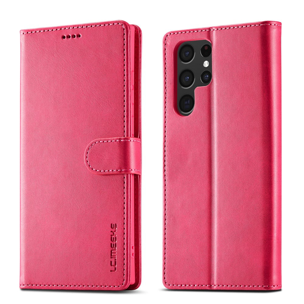 LC.IMEEKE For Samsung Galaxy S26 Ultra Case Wallet Calf Texture Leather Phone Cover