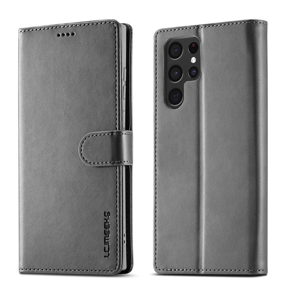LC.IMEEKE For Samsung Galaxy S26 Ultra Case Wallet Calf Texture Leather Phone Cover