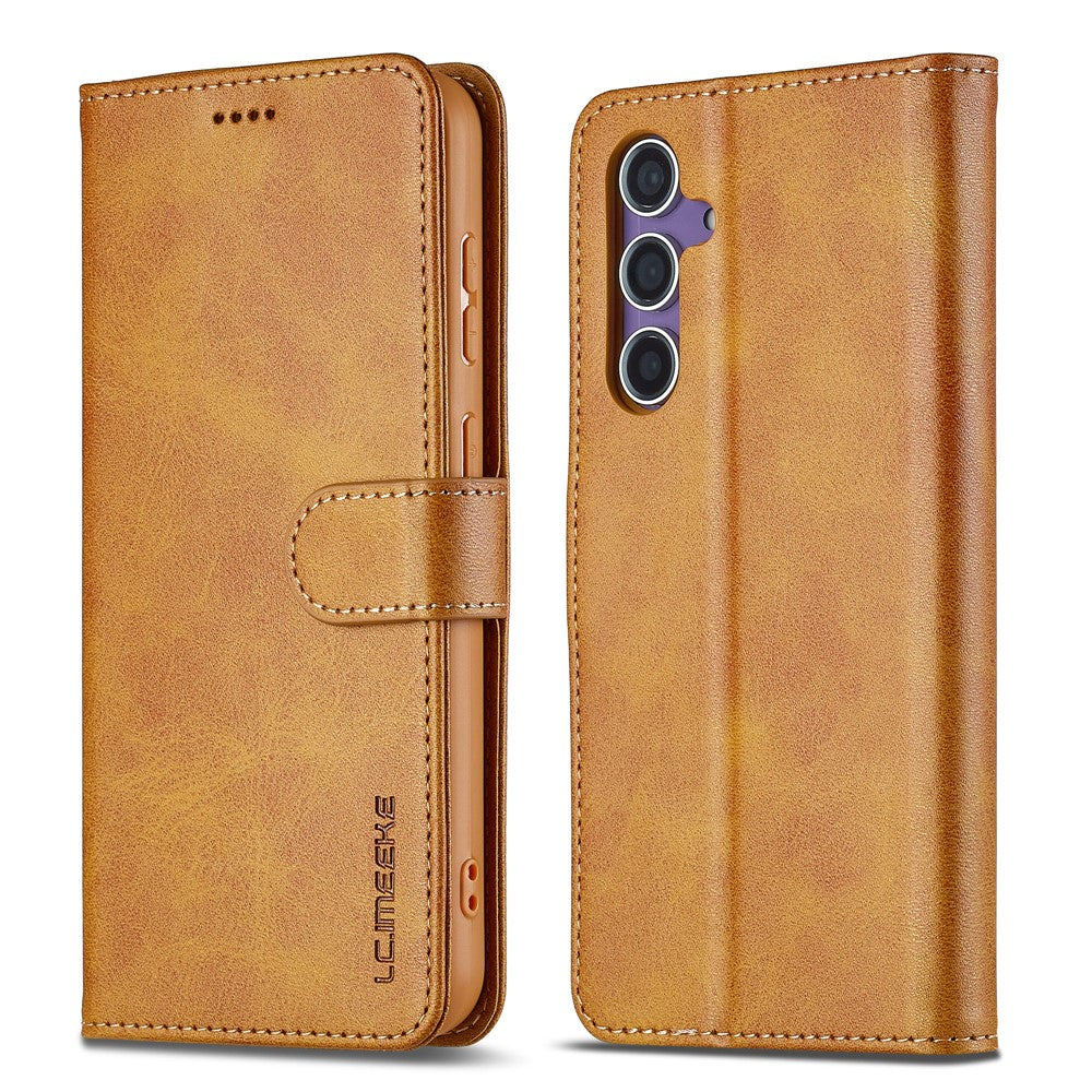 LC.IMEEKE For Samsung Galaxy A57 5G Case Wallet Calf Texture Leather Phone Cover