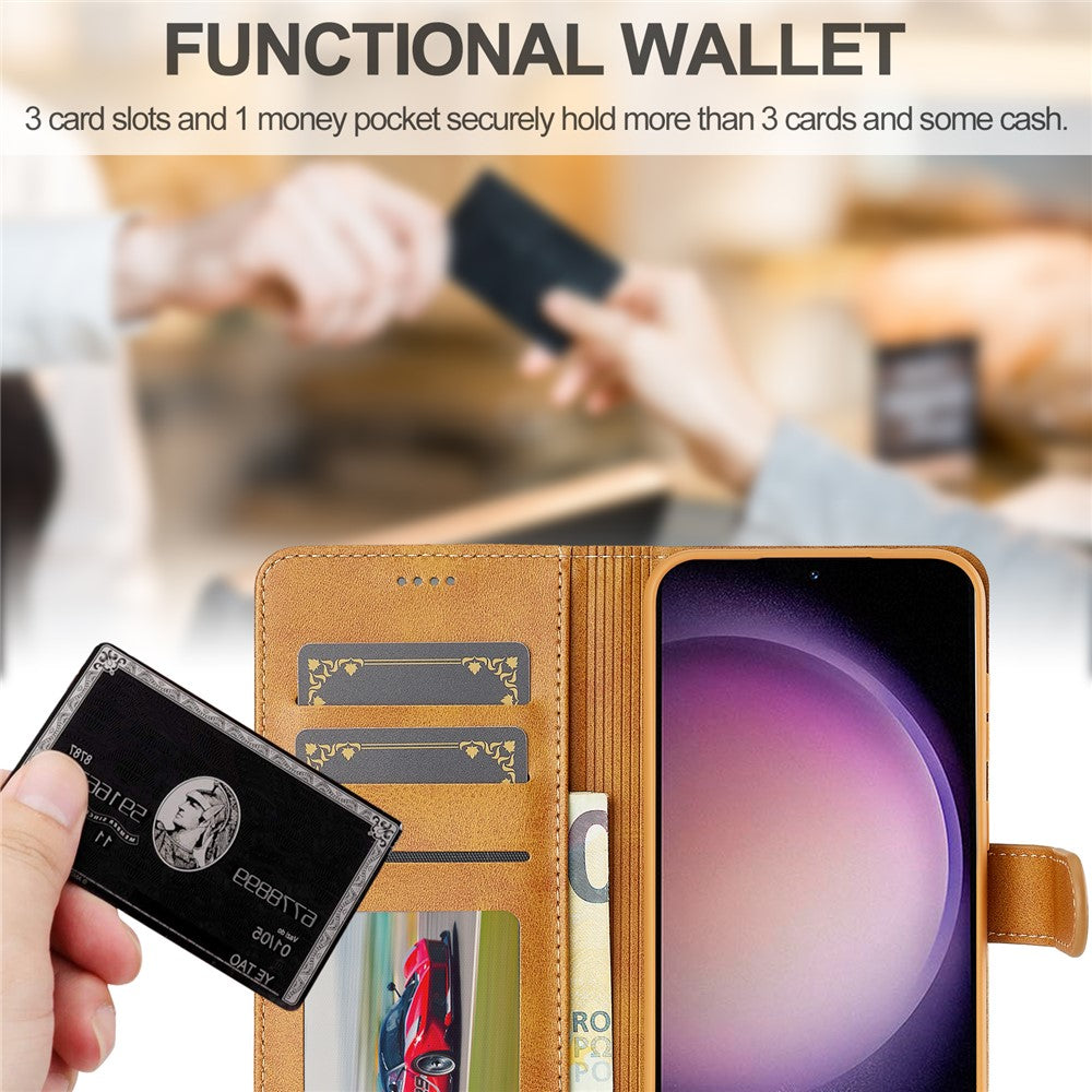 LC.IMEEKE For Samsung Galaxy A57 5G Case Wallet Calf Texture Leather Phone Cover