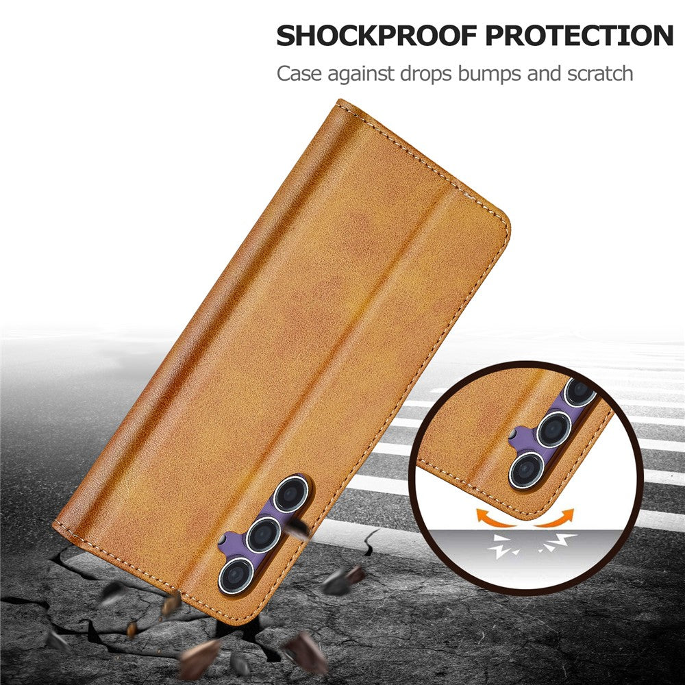 LC.IMEEKE For Samsung Galaxy A57 5G Case Wallet Calf Texture Leather Phone Cover
