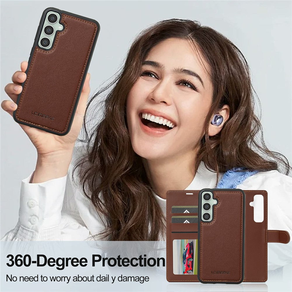 LC.IMEEKE L2 Series til Samsung Galaxy A37 5G Etui PU Læder Pung Aftageligt Magnetisk Telefoncover