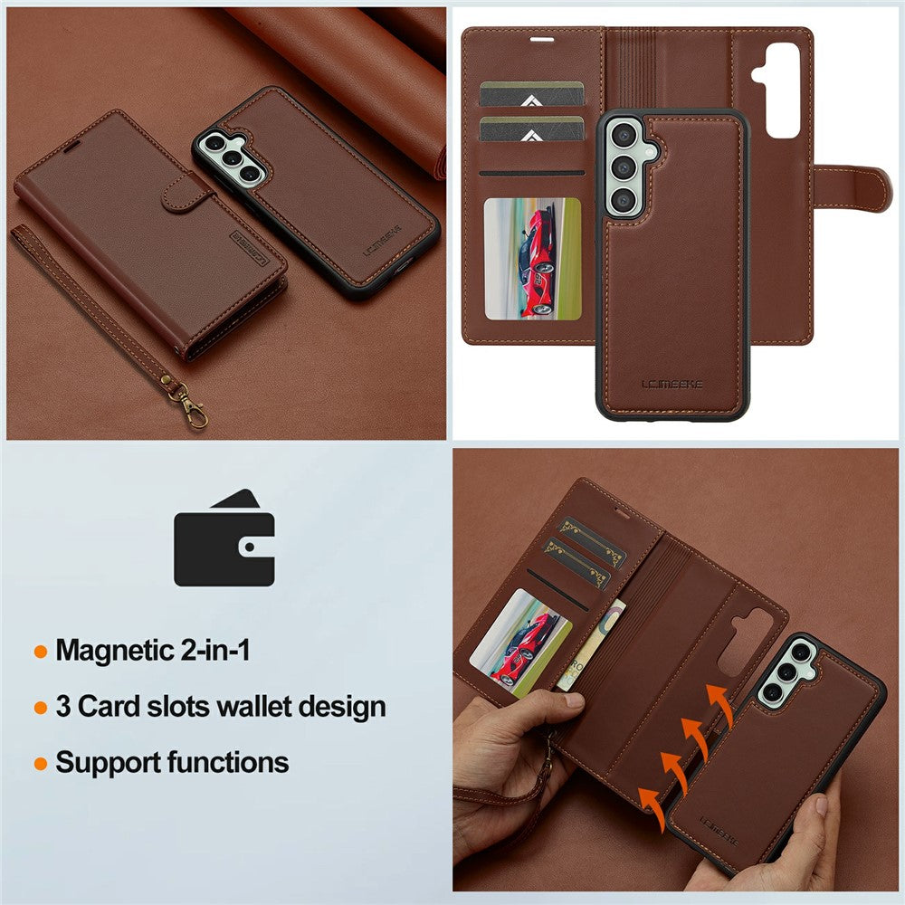 LC.IMEEKE L2 Series til Samsung Galaxy A37 5G Etui PU Læder Pung Aftageligt Magnetisk Telefoncover