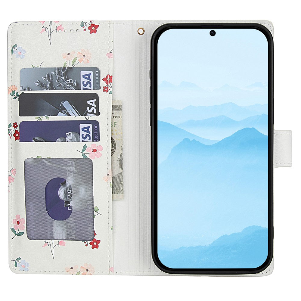 Wallet Case for Samsung Galaxy A37 5G / A56 5G / A36 5G Rhombic Floral Design Leather Flip Phone Cover with Strap
