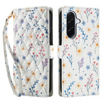 Wallet Case for Samsung Galaxy A37 5G / A56 5G / A36 5G Rhombic Floral Design Leather Flip Phone Cover with Strap