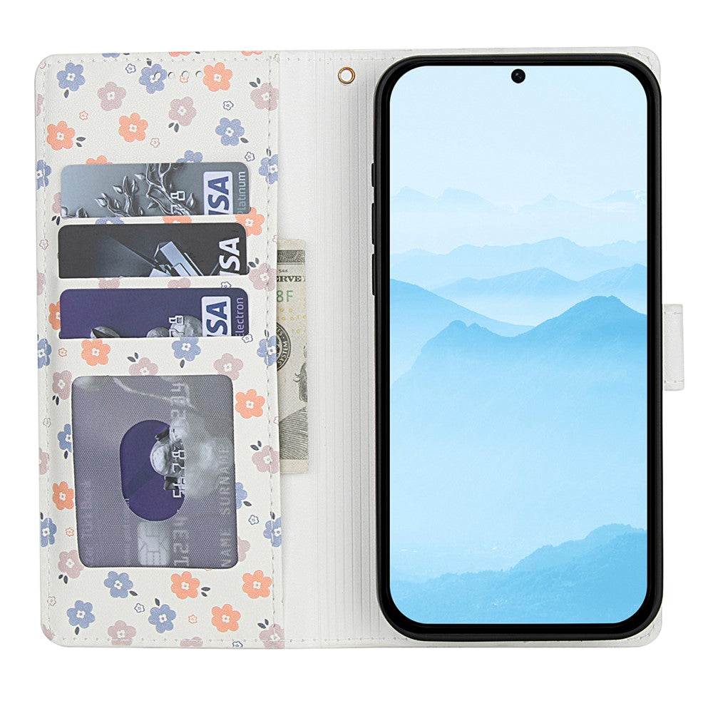 Til Samsung Galaxy A57 5G Pung Etui, Rombe Blomster Design Læder Flip Telefon Cover med Strop