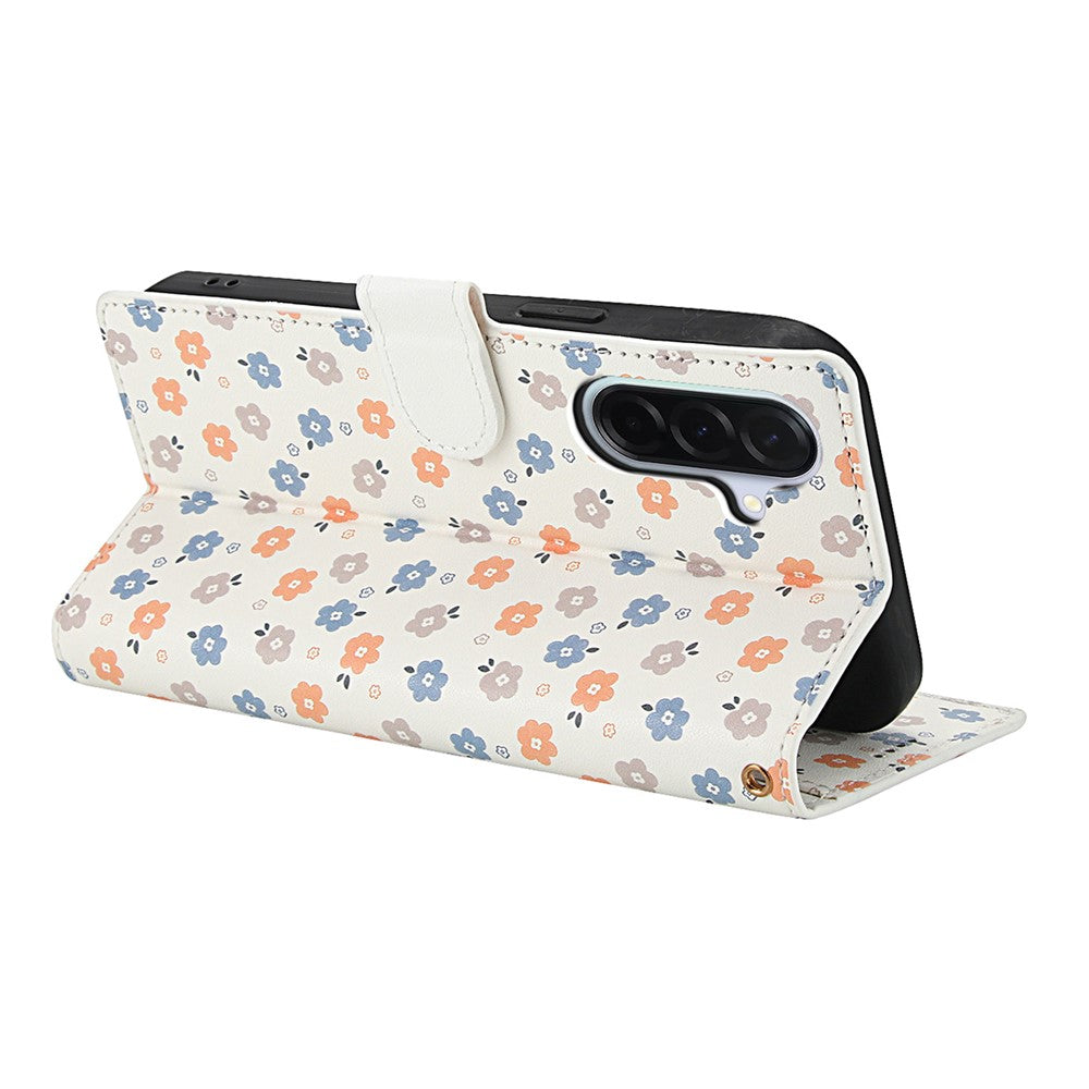 Til Samsung Galaxy A57 5G Pung Etui, Rombe Blomster Design Læder Flip Telefon Cover med Strop