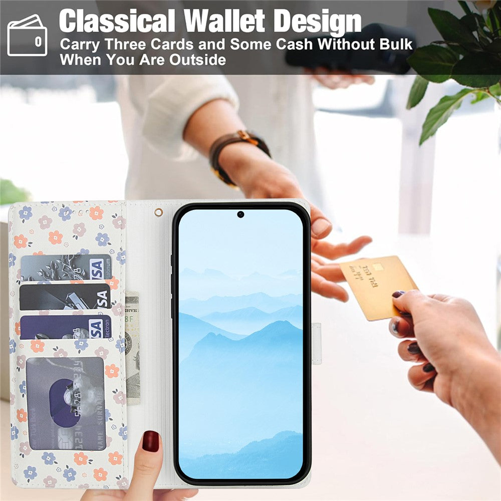 Til Samsung Galaxy A57 5G Pung Etui, Rombe Blomster Design Læder Flip Telefon Cover med Strop
