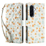 Til Samsung Galaxy A57 5G Pung Etui, Rombe Blomster Design Læder Flip Telefon Cover med Strop