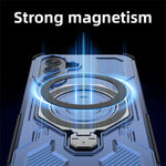 Til Samsung Galaxy A37 5G Magnetisk cover Roterende metal kickstand Stødsikker PC + TPU Telefonbagside