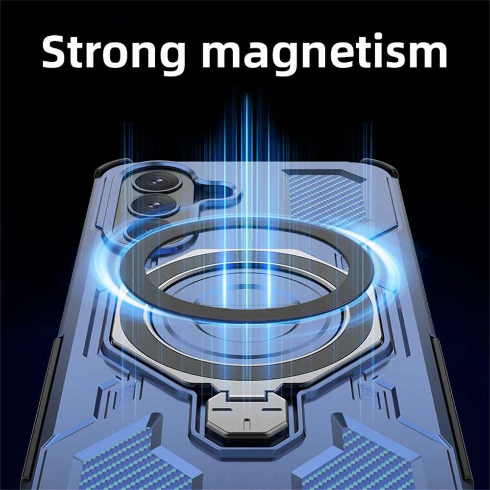 Til Samsung Galaxy A37 5G Magnetisk cover Roterende metal kickstand Stødsikker PC + TPU Telefonbagside