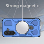 Til Samsung Galaxy A37 5G Magnetisk cover Roterende metal kickstand Stødsikker PC + TPU Telefonbagside