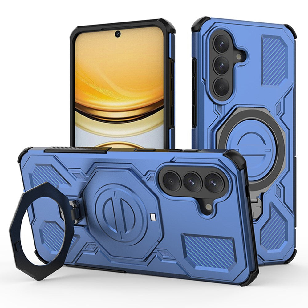 For Samsung Galaxy A57 5G Magnetic Case Rotating Metal Kickstand Shockproof PC + TPU Phone Back Cover