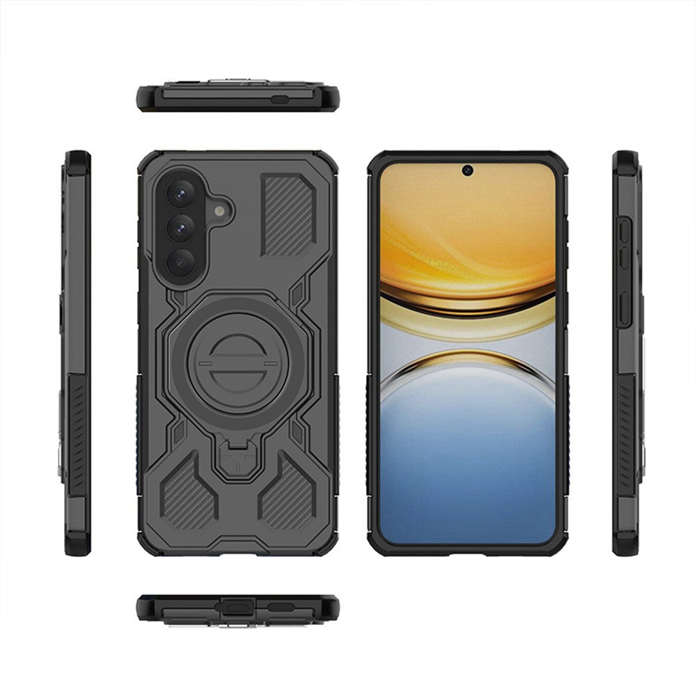For Samsung Galaxy A57 5G Magnetic Case Rotating Metal Kickstand Shockproof PC + TPU Phone Back Cover