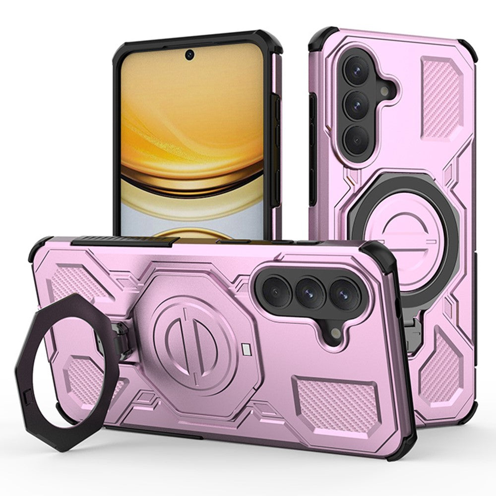 For Samsung Galaxy A57 5G Magnetic Case Rotating Metal Kickstand Shockproof PC + TPU Phone Back Cover
