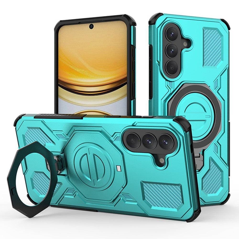For Samsung Galaxy A57 5G Magnetic Case Rotating Metal Kickstand Shockproof PC + TPU Phone Back Cover